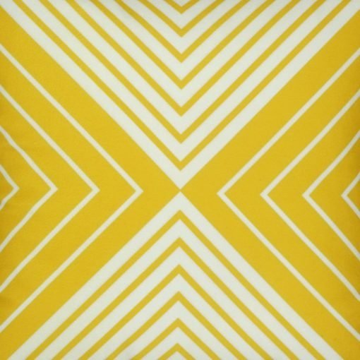 Close up of velvet cushion cover with yellow illusion design