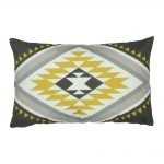 Rectangular aztec inspired outdoor velvet cushion