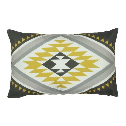 Rectangular aztec inspired outdoor velvet cushion
