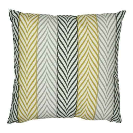 45x45cm velvet cushion cover with stripes in monochromatic yellow