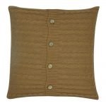 Light Brown Knitted Cushion Cover 50cm x 50cm WIth Buttons