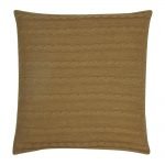 Back Image of Light Brown Cable Knit Cushion Cover 50cm x 50cm WIth Buttons