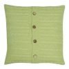 Square Light Green Cable Knitted Cushion Cover 50cm x 50cm WIth Buttons
