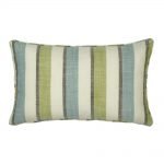 30x50cm rectangular cotton linen cushion with denim and lime stripes