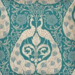 Closeup Image of Colour Blue Square Cushion Cover 45x45cm With Royal Pattern