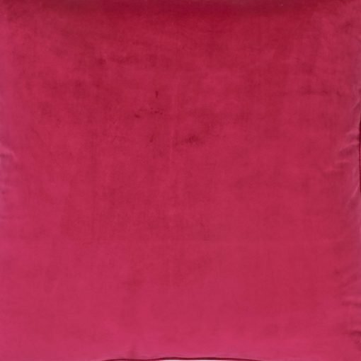 Close up of magenta pink velvet cushion cover