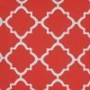 Close up of square red outdoor cushion cover.