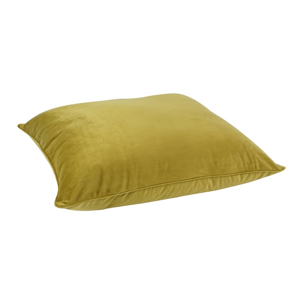 Large shiny olive velvet floor cushion