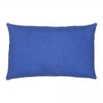 Single tone blue rectangular cotton linen cushion cover