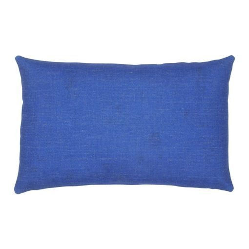 Single tone blue rectangular cotton linen cushion cover