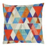 Multi Colour Triangle Pattern Square Illusions Cushion Cover 45x45cm