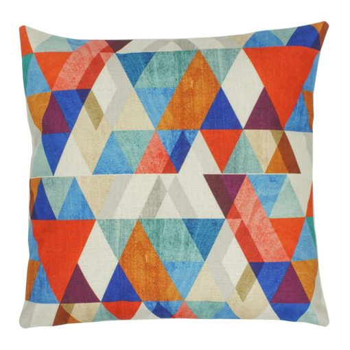 Multi Colour Triangle Pattern Square Illusions Cushion Cover 45x45cm