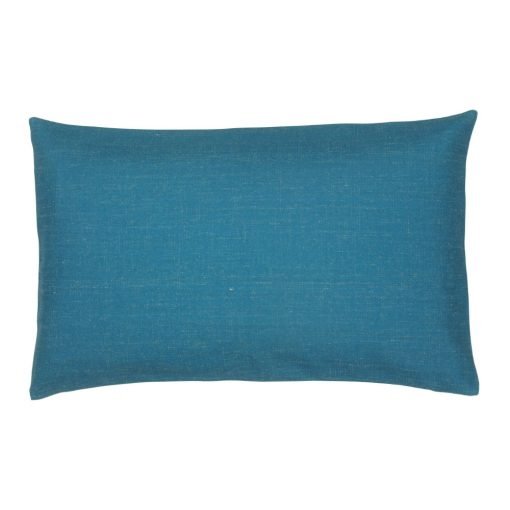 Single tone Egyptian blue rectangular cotton linen cushion cover