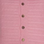 CLoseup Image of Square Pink Cable Knit Cushion Cover 50cm x 50cm With Buttons
