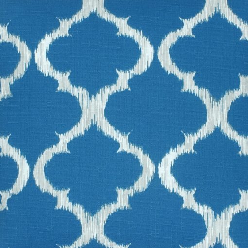Close up of teal and white outdoor cushion cover