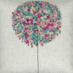 Closeup Image of Purple Bubble Tree Cushion Cover 45x45cm
