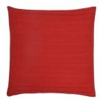 Back Image of Square Red Cable Knit Cushion Cover 50x50cm With Buttons