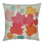 45x45cm velvet cushion cover with pastel leaves