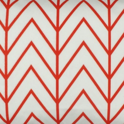 Close up of rectangular velvet cushion cover with zigzag pattern