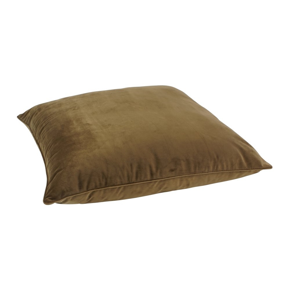 Large shiny brown velvet floor cushion