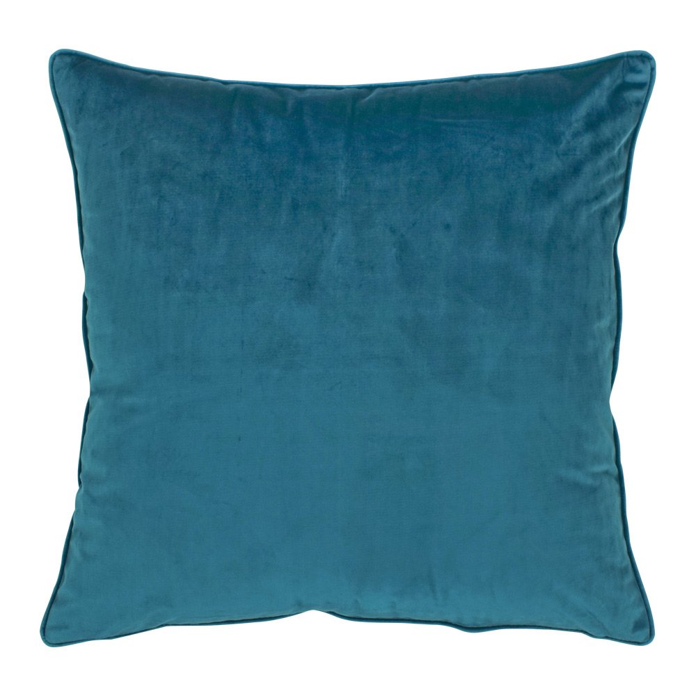 Large 55x55cm monotone teal velvet outdoor cushion
