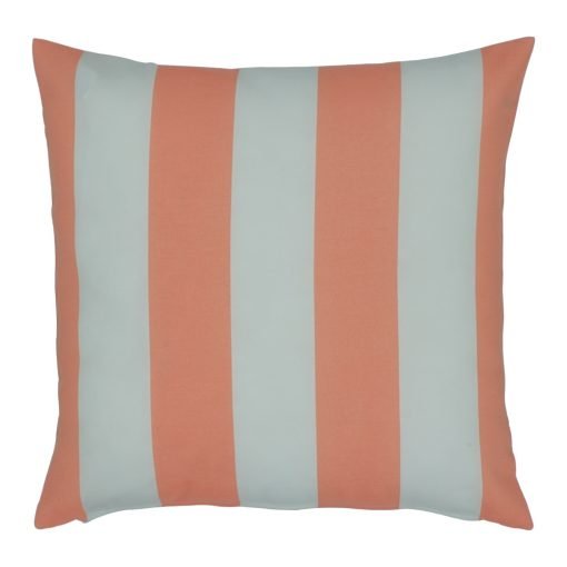 White and peach cushion cover with stripes