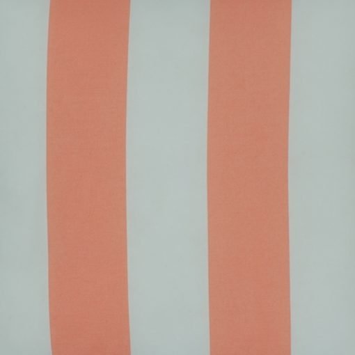 Close up of peach and white stripes cushion