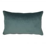 Rectangular velvet cushion in blue grey colour