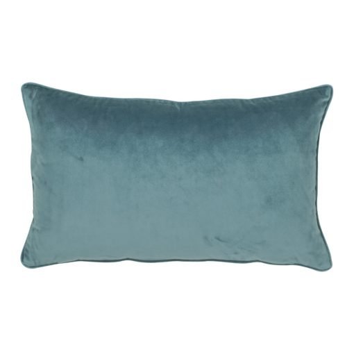 Rectangular velvet cushion in blue grey colour