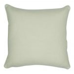 Photo of square cream cushion cover made of polyester fabric