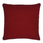 Image of square maroon cushion cover made of polyester fabric