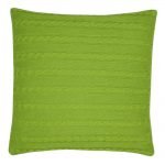 Image of olive cable knit cushion cover
