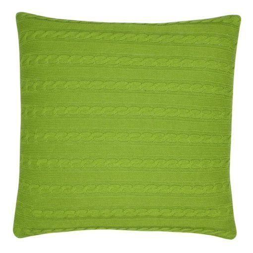 Image of olive cable knit cushion cover