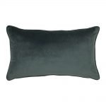 Rectangular velvet cushion in grey colour