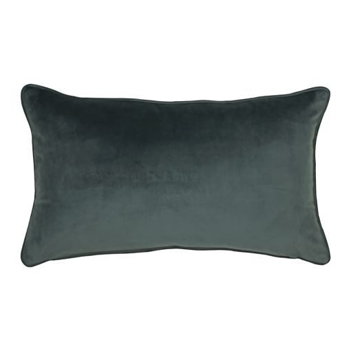 Rectangular velvet cushion in grey colour