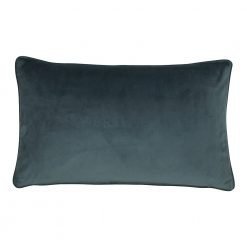 Image of rectangular velvet cushion cover in space grey colour