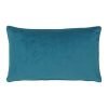 rectangular velvet cushion cover in teal colour