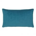 rectangular velvet cushion cover in teal colour