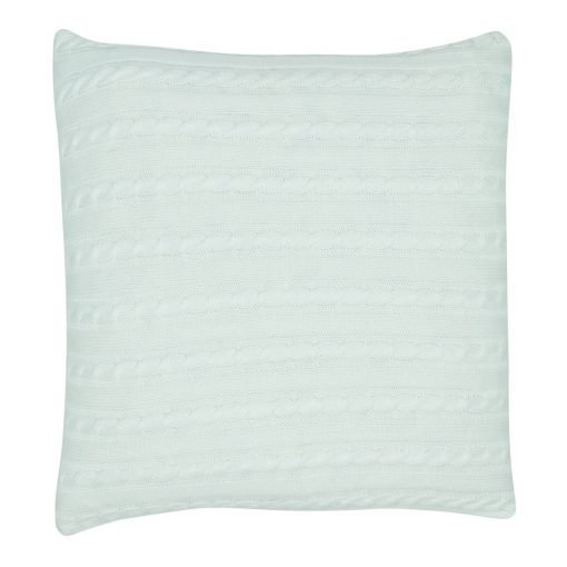 Photo of white cable knit cushion cover