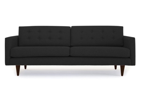 Empty black sofa