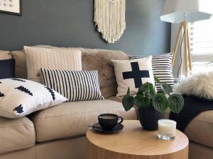 Scandinavian styled room with Scandi patterns