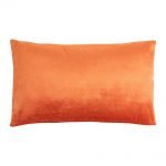 Image of velvet linen 30 x 50 cm cushion cover in burnt orange colour