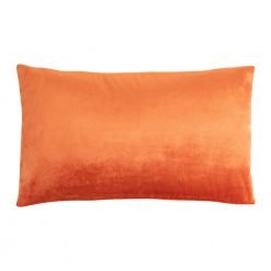 Image of velvet linen 30 x 50 cm cushion cover in burnt orange colour