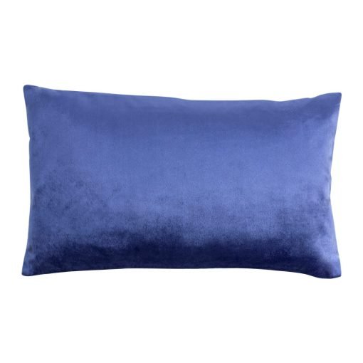 Photo of rectangular velvet linen rectangular cushion cover in cobalt blue colour