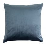 Image of velvet linen cushion in cornflower blue colour