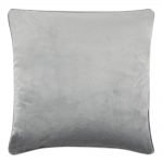 silver cushion cover made from velvet material in size 45x45