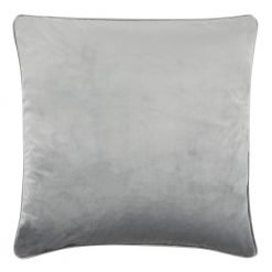silver cushion cover made from velvet material in size 45x45