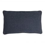 Image of rectangular cushion cover made of polyester and in charcoal grey colour
