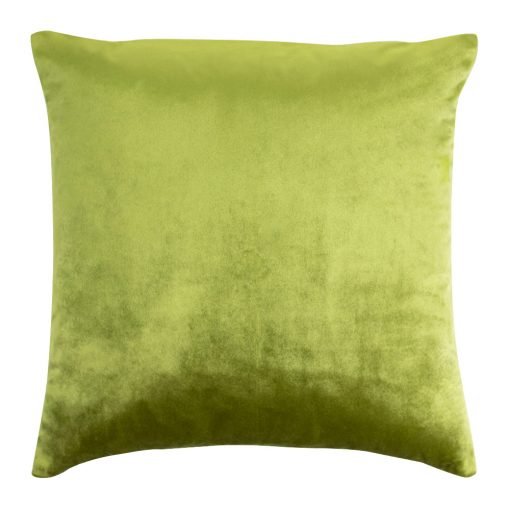 Image of velvet linen cushion cover in olive green colour
