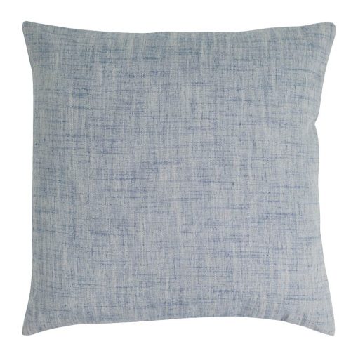 Photo of square cushion cover made of polyester light blue fabric